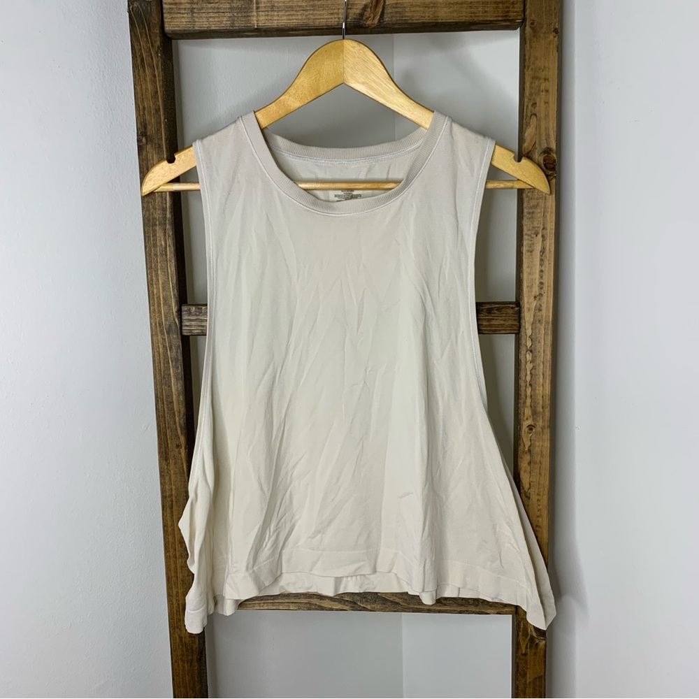 Athleta Women's Cream Sleeveless Tank Top Size XL